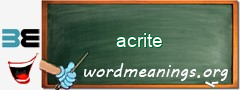 WordMeaning blackboard for acrite